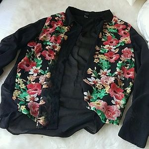 Sheer shirt, floral